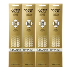 Gonesh Incense Sticks Extra Rich Collection, Coconut, (Pack of 4)