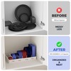 SWOMMOLY Expandable Food Storage Container Lid Organizer, Includes 6 Adjustable