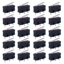 AEDIKO Micro Limit Switches 3-Pin Normally Open Close Limit Switches AC 250V 5A SPDT 1NO 1NC Snap Action Pack of 20