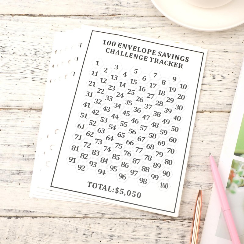 20pcs Money Challenge Tracker Sheets, Envelopes Challenge Binder Cash Stuffing
