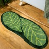 Green Bathroom Runner Rug - Leaf Long Bath Mat Plant