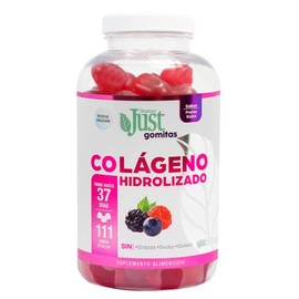 Colágeno Hidrolizado Premium JustCollagen 111 gomitas, Sabor Frutos Rojos.