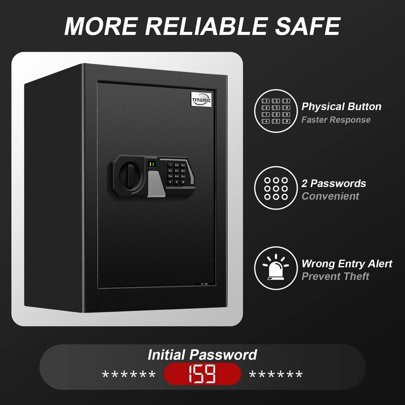 Tenamic Fireproof Safe Box 2.2 Cuft Electronic Digital Security Box,
