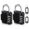 Combination Padlock, 2 Pcs 4 Digit Resettable Security Padlock, Outdoor