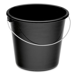 Plastic Bucket Round 5 L Black with Metal Handle
