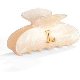 Letter Hair Clips For Women Stylish S Monogram Hair Claw Alphabet Hair Clip Fashion Glitter Claw Clips Elegant And Durable Hair Accessory Large Hair Clips S - Color: HC22539L