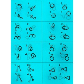 JasCherry 8-Piece Metal Puzzle Detangling Puzzles Puzzle Puzzle Puzzle Set - Puzzle Games Logical Puzzle Thinking Game Toy - Ideal Brain Sports Toy and Gift for Adults and Children #01