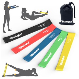 Güdstuf Resistance Bands [Set of 5] Pocket Gym with Carry Case. Exercise Bands for Yoga, Pilates, Strength Training, Physiotherapy, and Injury Rehabilitation. (Yellow - Green - Blue - Red - Black)