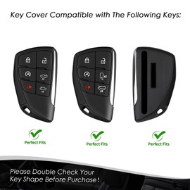 T-carbon Key Fob Cover Compatible with GMC Hummer with Keychain, Real Carbon Fiber Key Fob Case Protecotr Compatible with Hummer EV Pickup & SUV Smart Key Case 2022-2025(Black)