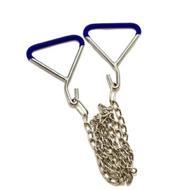 60in OB Apparatus Chain and Handles Set of 3 (1 Chain + 2 Handles) - Grip Coated Handles - Calf Pulling Chain, Brithing, Calving, Calf Delivery Device - Stainless Steel