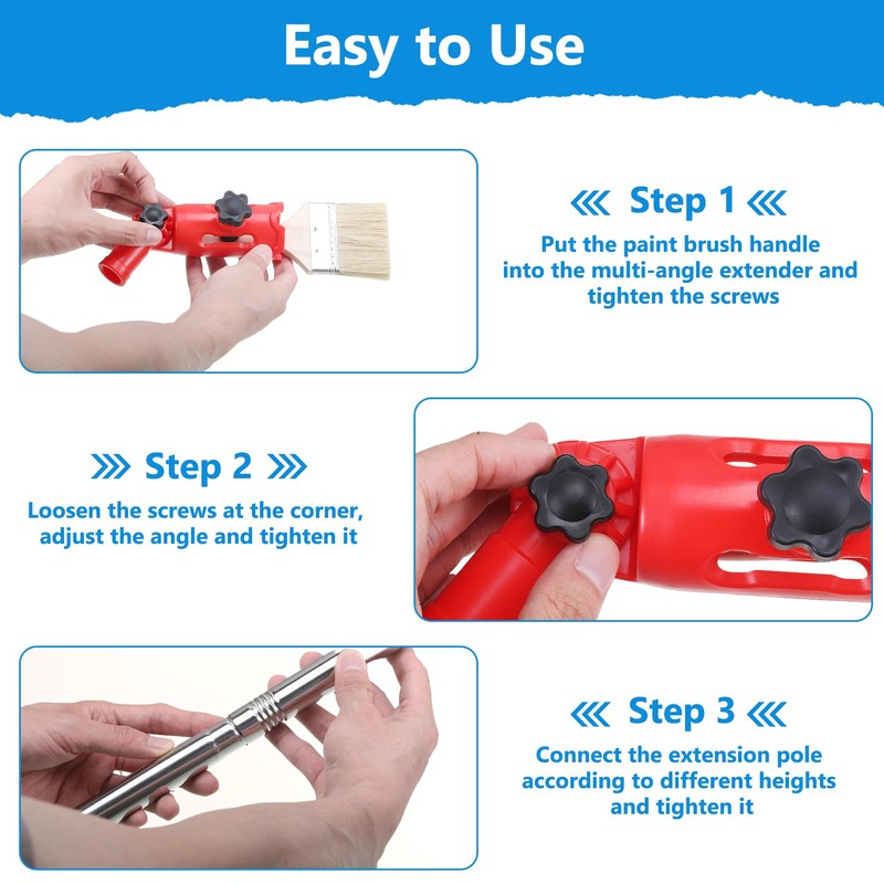 Multi Angle Paint Brush Extender Extension Pole Attachments, Extendable Paint