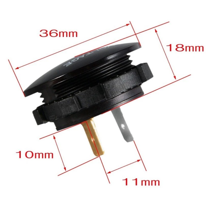 Wiredco 2X Round Red LED Voltmeter Voltage Display 12-24VDC Battery