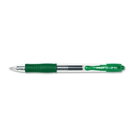 Pilot 31005 G2 Gel Roller Ball Pen, Retractable, Green Ink, 0.5mm Extra Fine, Dozen