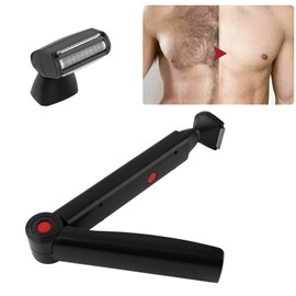 Rasoio elettrico per la schiena da uomo, depilazione e rasoio per il corpo, elettrico auto-schiena rasoio USB pieghevole per capelli