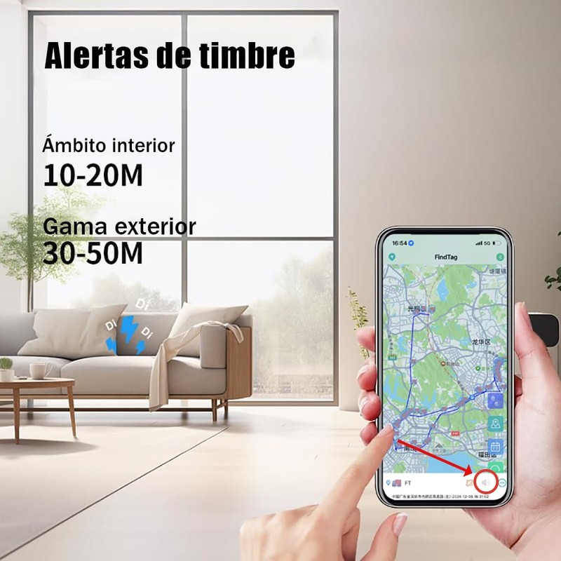 Mythya Localizadores GPS - Find Tag, Localizador GPS para Llaves,