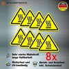 Pack of 8 Warning Stickers 6 x 5 cm Heat