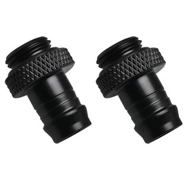 G1/4" to 3/8" Barb Fitting ZZLZX 2PCS G1/4" to 3/8" Soft Tubing Barb Extender Connector for Computer Water Cooling System, Black Barb Elbow Water Cooling Fittings