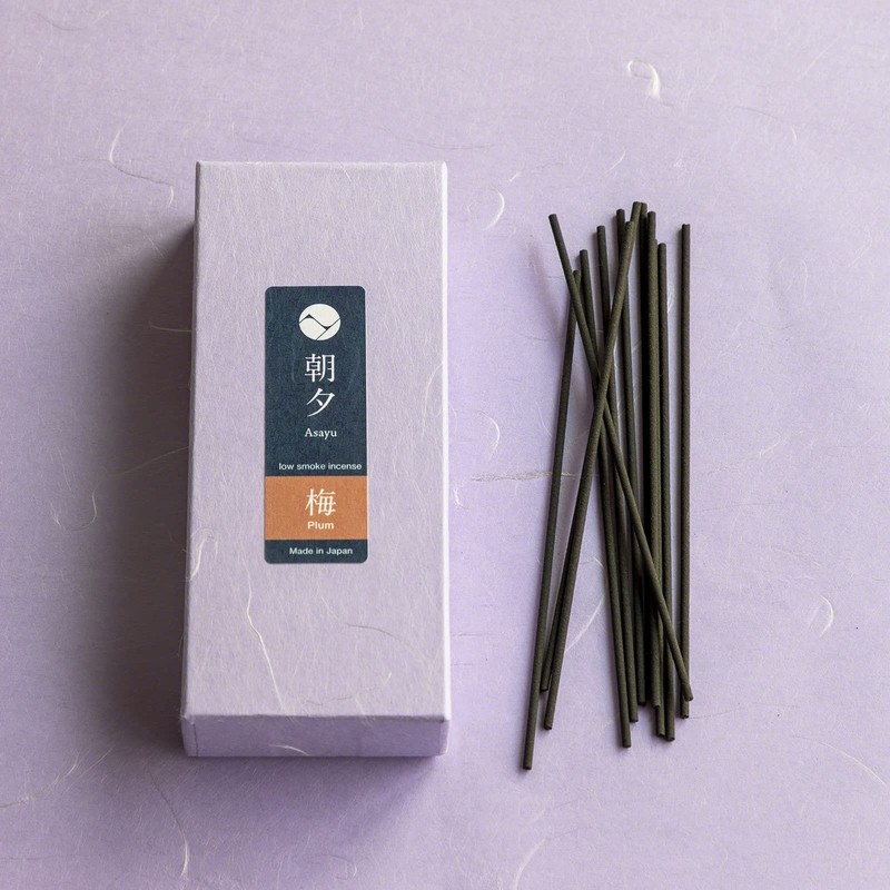 Asayu Japanese Low Smoke Incense Sticks Plum Blossom Scent (40gr),