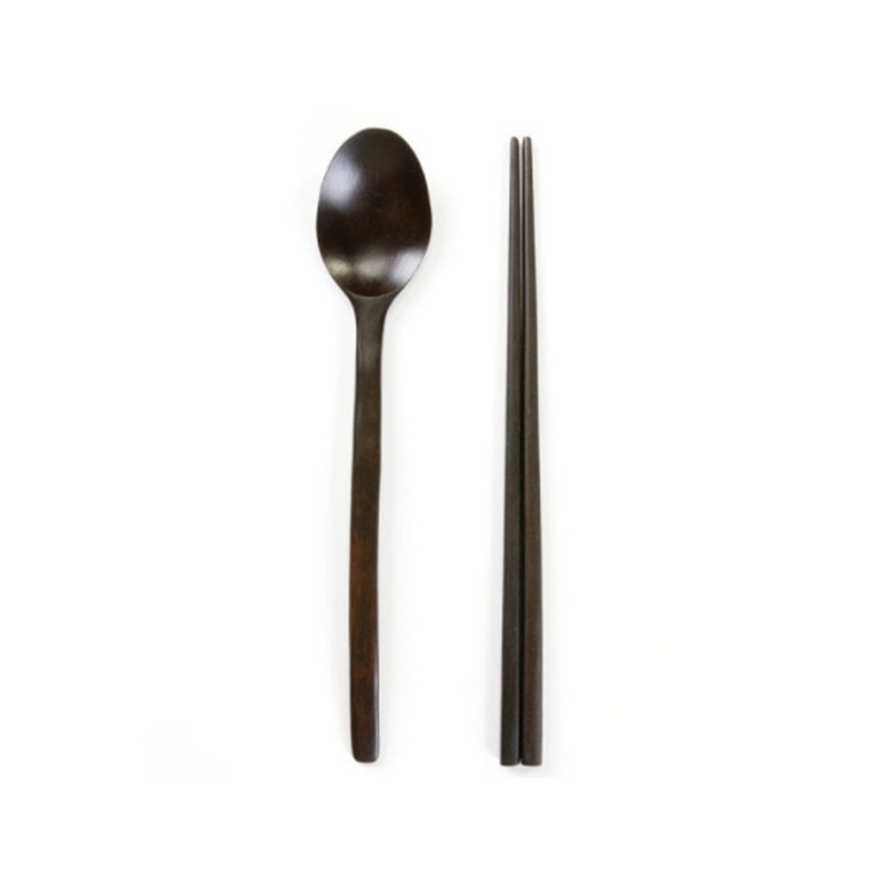 Hometree Natural Lacquer Jujube Wood Oval Cutlery Set / 홈트리