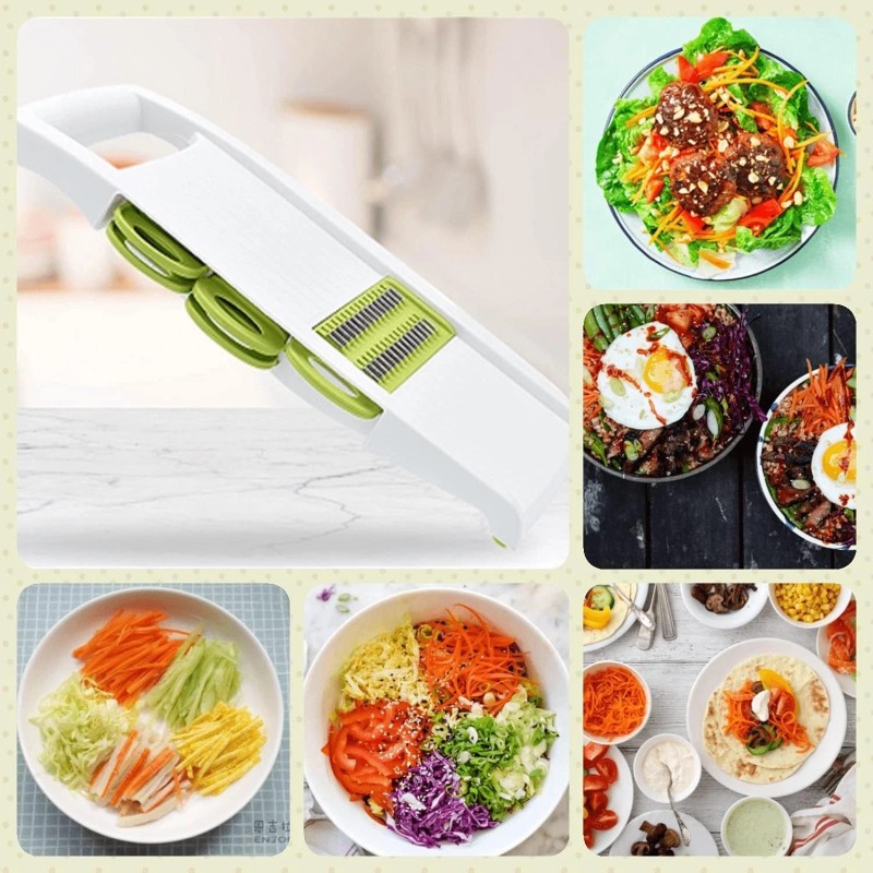 NACOLUS 5 in 1 Mandoline Slicer Vegetable Mandolin Multi Blade