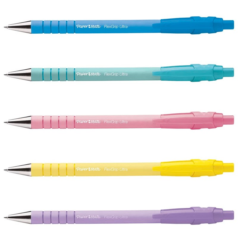 Paper Mate Flexgrip Ultra Pastel Ballpoint Pens | Medium Point