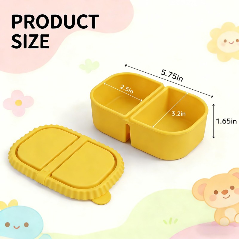 COMTAR Premium Silicone Lunch Box- 240ml Capacity, Easy Open, Shockproof,