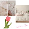 Lanqinglv Bed Linen Set, White, Pink, Tulip, Floral Pattern, Microfibre