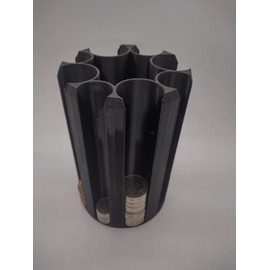 Black UK Coin Stacker, Large Size 14cm high, 8 coin slots, Coin Saver, Coin Sorter, Savings, Great For Change on Stalls and Craft Fairs