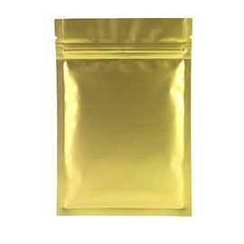 QQ Studio 100pcs Double-Sided Matte Foil Flat Packaging Zipper Seal Bags (4" x 6", Matte Gold)