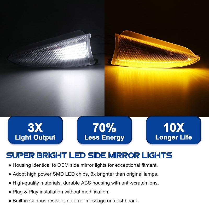 LED Side Mirror Turn Signal Light Compatible with Expedition Navigator