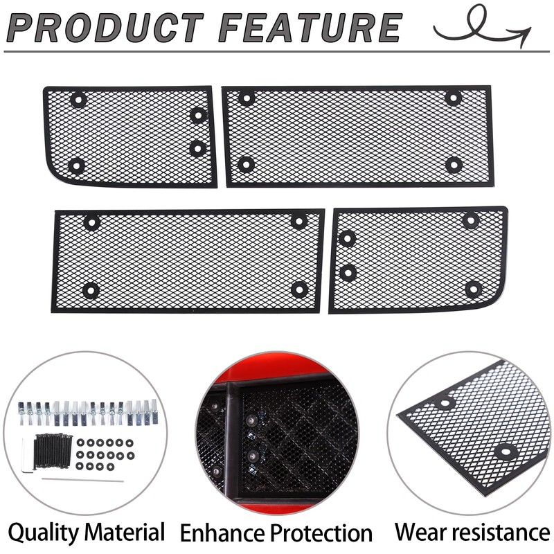 Lcojicep 4PCS Front Grill Mesh Grille Guard Compatible with Corvette
