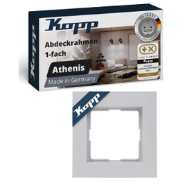 Kopp ATHENIS 1-Way Cover Frame in Matte Grey - 86 x 86 x 9.5 mm - Frame for Sockets & Switches - Elegant Socket Frame Made of Matte Plastic - High-Quality Light Switch Frame