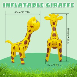 SAIIURV 3 Pcs Inflatable Giraffe, Blow Up Giraffe Toy, Inflatable Animals, Animal Toys for Kids Party Decoration Animal Themed Party (3 Pcs, 50cm)