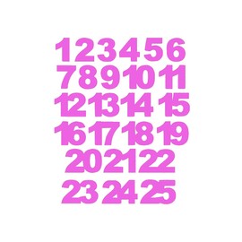 Numbers Numbers Advent Calendar 24 25 Sticker Numbers DIY 25mm, Color:Pink