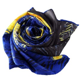 JWSilk Long Charmeuse Silk Scarf Classic Art (Starry Night Van Gogh)