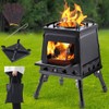 Japard Wood Burning Camp Stove, Portable Cast Iron Camping Wood