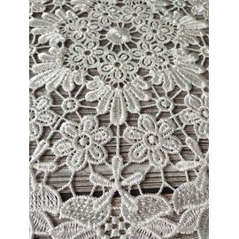 Yulakes Set of 3 White Lace Round Embroidery Table Place Mats, Handmade Lace Doilies Cotton Placemat Flower Mat, Lace Doilies Crochet Doilies Tablecloth 25 cm / 30 cm / 36 cm