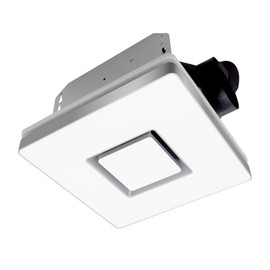 Akicon Exhaust Fan with Light, 90 CFM 1.5 Sones Bathroom Fan Light Combo, 15W Dimmable 3CCT LED Light with 5W Night Light Ventilation Fan with Light for Bathroom and Home, Square, Silver