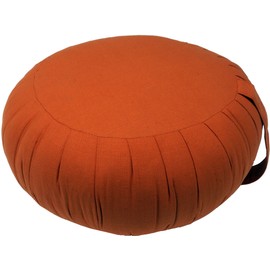 GURU SHOP Round Plain Meditation Cushion, Yoga Cushion, Seat Cushion, Floor Cushion, Decorative Cushion, Orange, 20 x 35 x 35 cm, Meditation Cushion & Seat Cushion