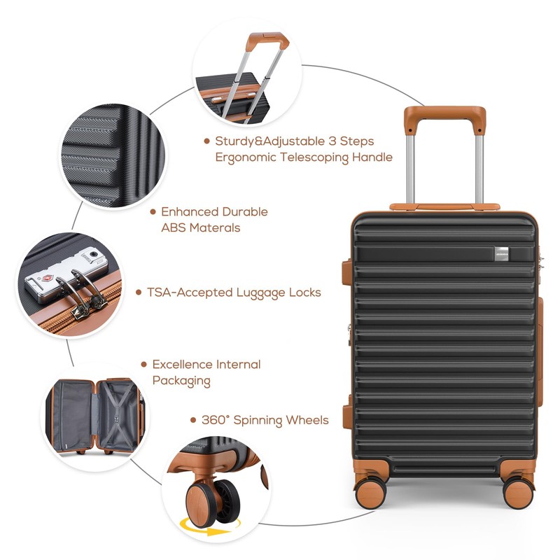 imiomo 20 Inch Expandable Carry on Luggage Sets with Spinner