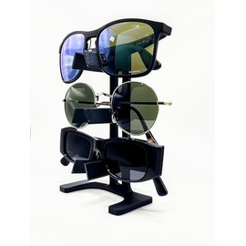 Sunglasses Display Stand Organizer, 3-Tier Eyewear Holder Rack for home, office and retail modern space saver