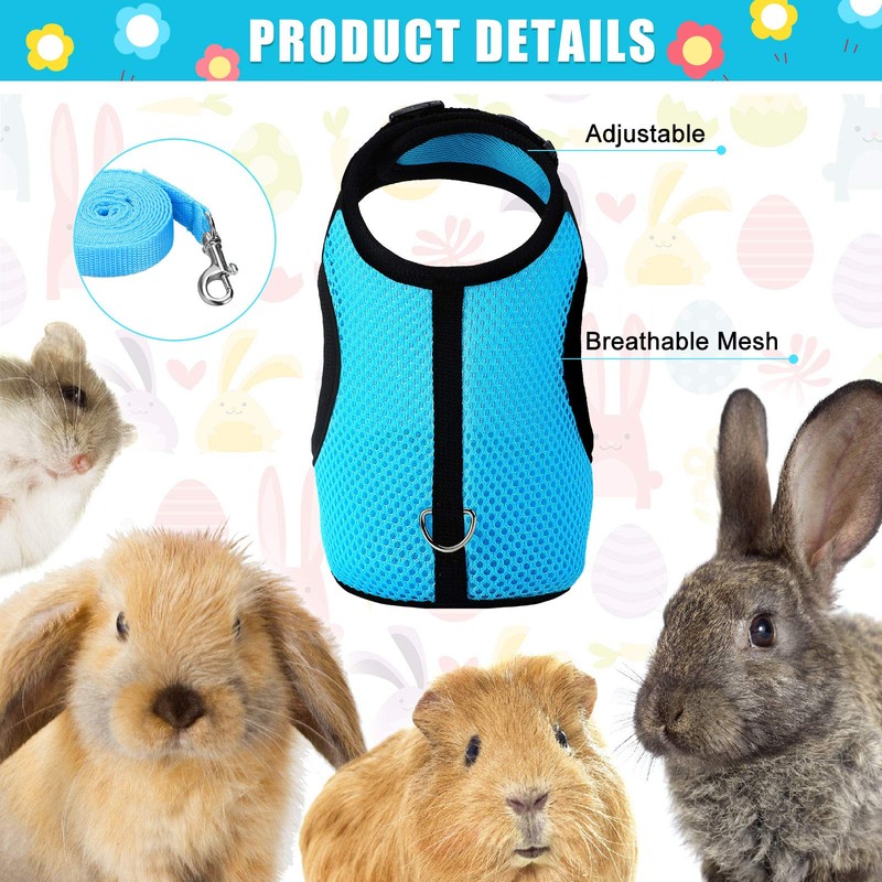 SATINIOR 2 Pieces Bunny Rabbit Harness with Leash Cute Adjustable