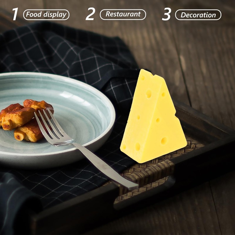 Abaodam Artificial Cheese, Scale Fake Cheese Simulation Triangle Realistic Dessert