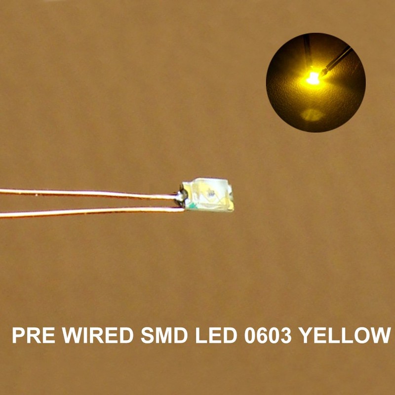 Miniature 0.1mm Copper Wire Wire SMD 0603 Chip LED Yellow