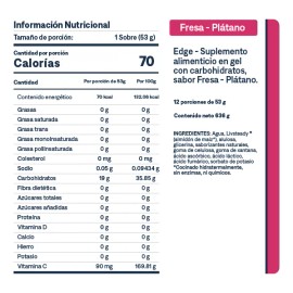 Ucan - Gel Energético Edge, Caja Con 12 Geles De 53 Gr Fresa-platano