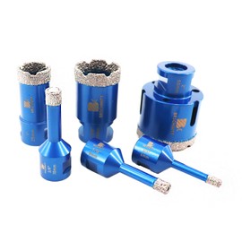 Diamond Core Drill Bit Set-1/4 5/16" 3/8" 1" 1-3/8" 2" Diamond Hole Saw,for Porcelain Tile Ceramic Marble Granite Drilling with 5/8-11 Thread（06 08 10 25 35 50mm）