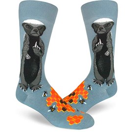 ModSocks Men's Honey Badger Crew Socks in Slate Blue