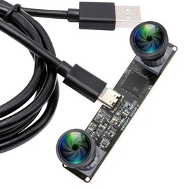 IFWATER 3D Stereo USB Camera 120fps Global Shutter Printer USB Camera Module with 120 Degree No Distortion Synchronization Dual Lens PC Computer Camera Plug and Play for Raspberry Pi Mac Linux Windows