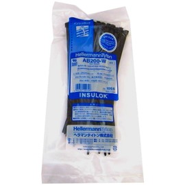 Hellermann Tyton AB200-W Cable Ties, Pack of 100, Weather Resistant, Indoor and Outdoor Grade, Black