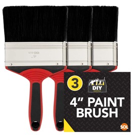 3pk 4 Inch Paint Brush for Interior and Exterior Painting | Large Paint Brush | Ideal As Fence Paint Brush, Decking Paint Brush, Decking Brush, Wood Fence Brush, Shed Paint Brush, Outdoor Paint Brush